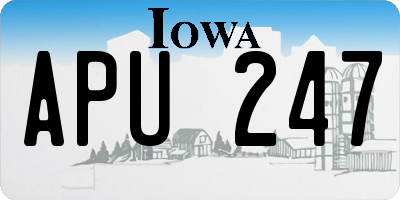 IA license plate APU247