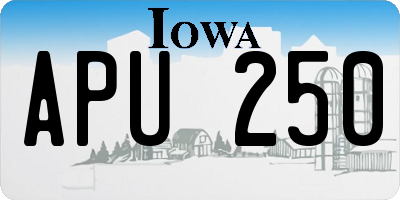 IA license plate APU250