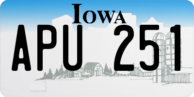 IA license plate APU251