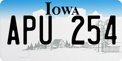 IA license plate APU254