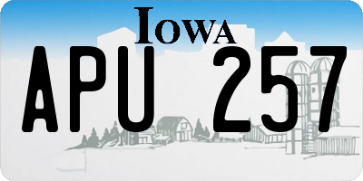 IA license plate APU257
