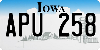 IA license plate APU258