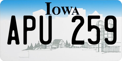 IA license plate APU259