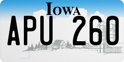 IA license plate APU260