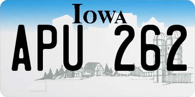 IA license plate APU262