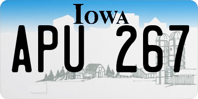 IA license plate APU267