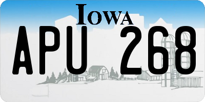 IA license plate APU268