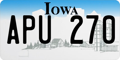 IA license plate APU270