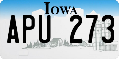 IA license plate APU273