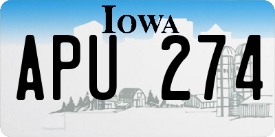 IA license plate APU274
