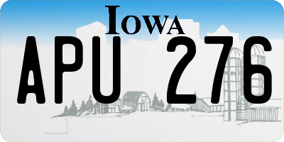 IA license plate APU276