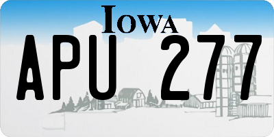 IA license plate APU277