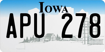 IA license plate APU278