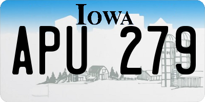 IA license plate APU279