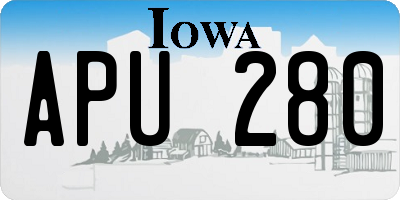 IA license plate APU280