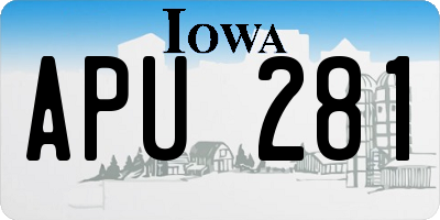 IA license plate APU281