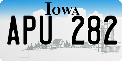 IA license plate APU282