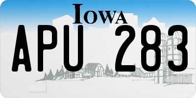 IA license plate APU283
