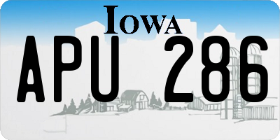 IA license plate APU286