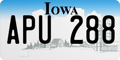 IA license plate APU288