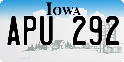 IA license plate APU292