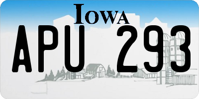 IA license plate APU293