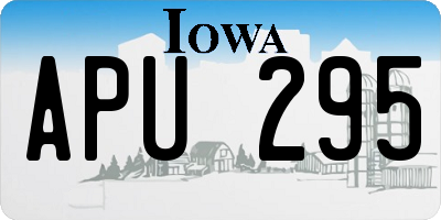IA license plate APU295