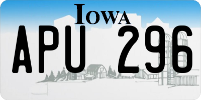 IA license plate APU296