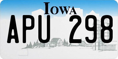 IA license plate APU298