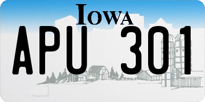 IA license plate APU301