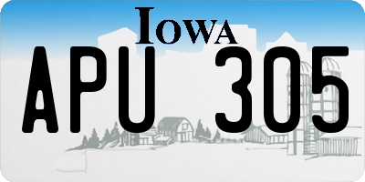 IA license plate APU305