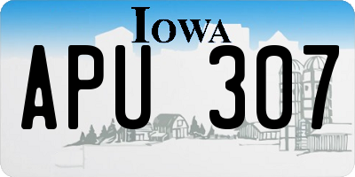 IA license plate APU307