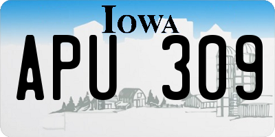 IA license plate APU309