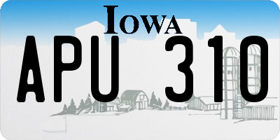 IA license plate APU310