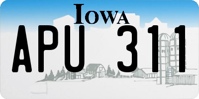 IA license plate APU311