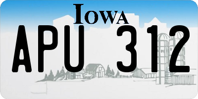 IA license plate APU312