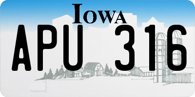 IA license plate APU316