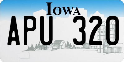 IA license plate APU320