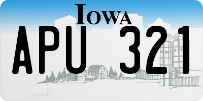 IA license plate APU321