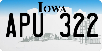 IA license plate APU322