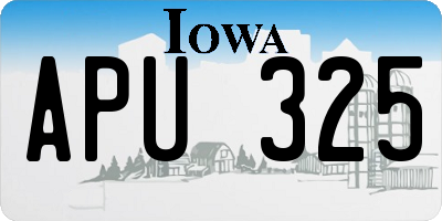 IA license plate APU325