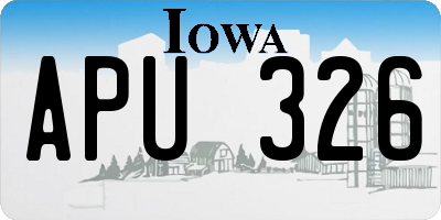 IA license plate APU326