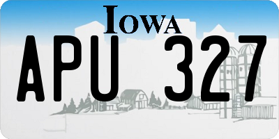 IA license plate APU327