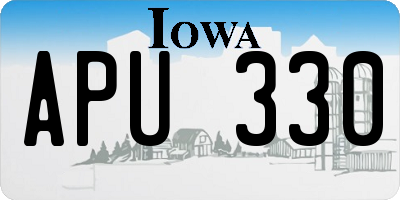 IA license plate APU330