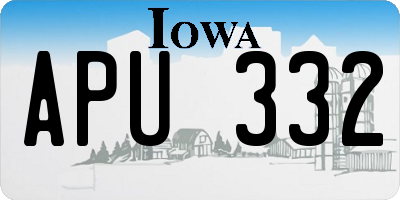 IA license plate APU332
