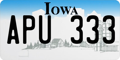 IA license plate APU333