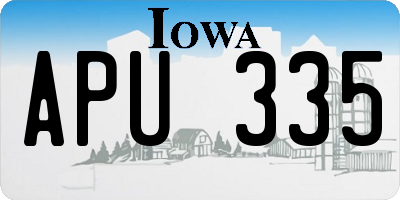 IA license plate APU335