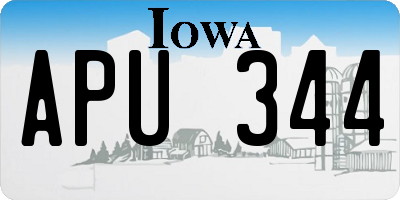 IA license plate APU344