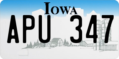 IA license plate APU347