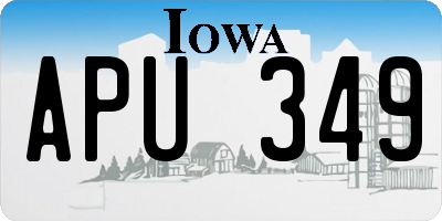 IA license plate APU349
